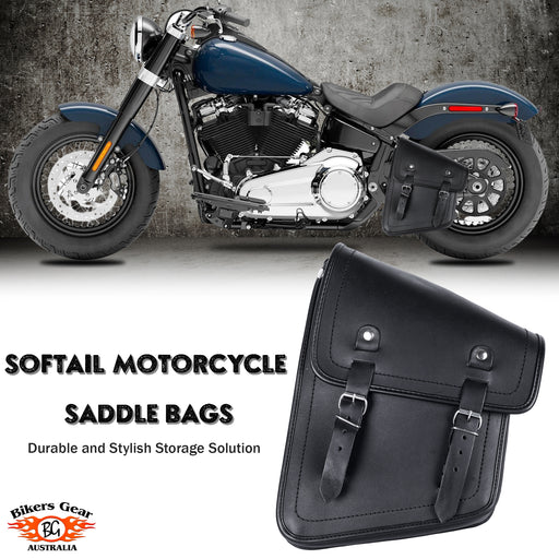 BGA Roll Out Harley Softail Swingarm Left Side Leather Bag slim