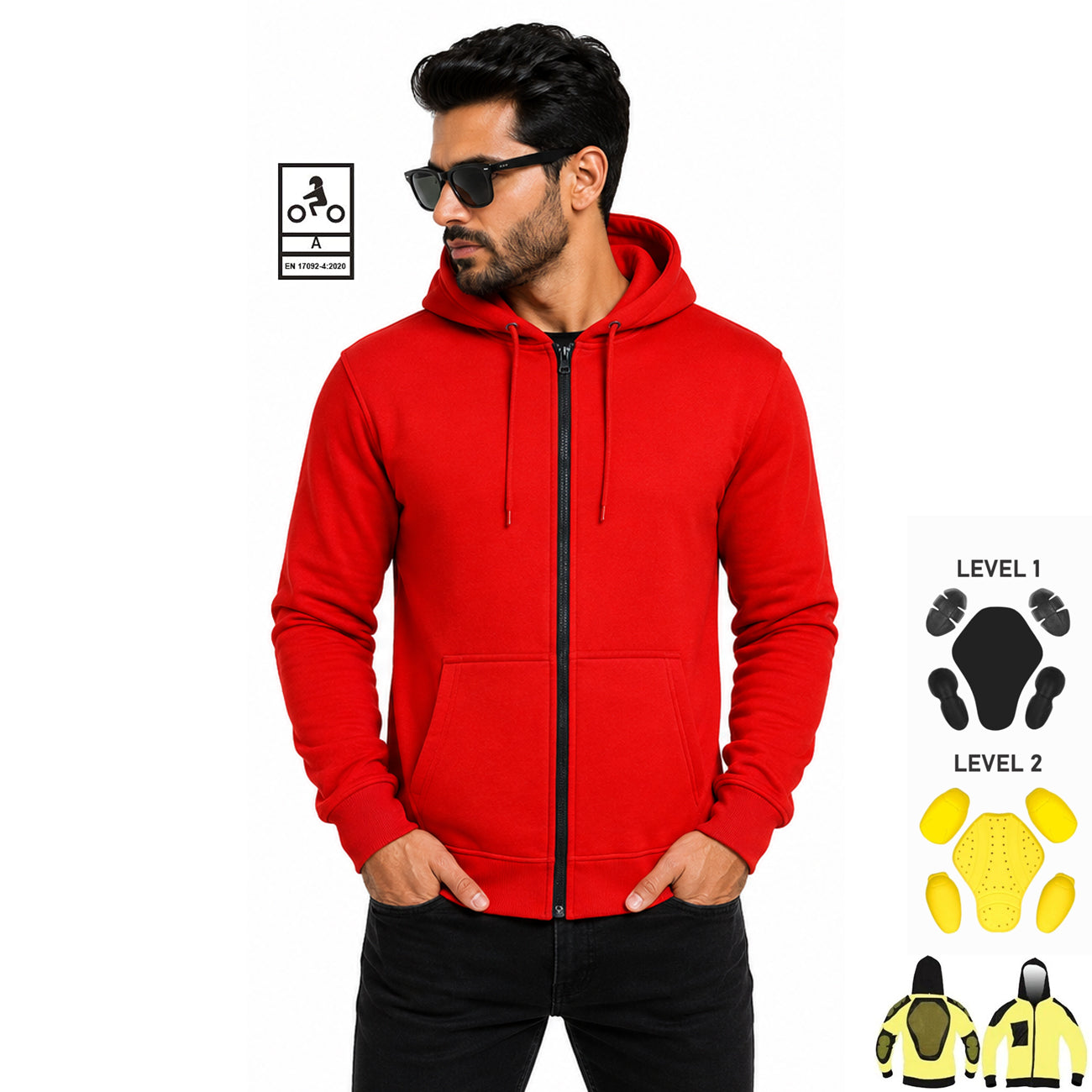Bikers Gear Australia Alpha Motorcycle Hoodie Lined Kevlar