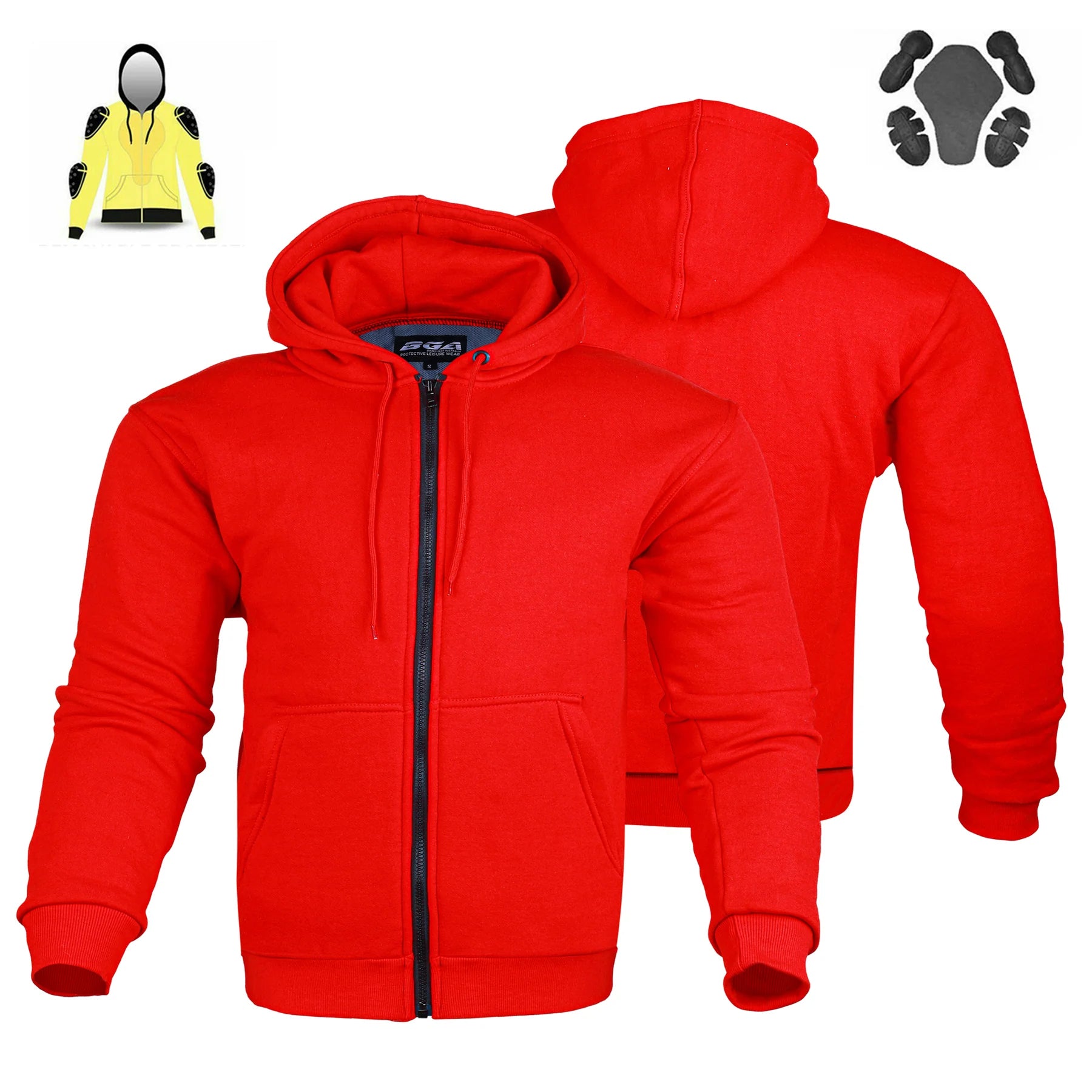 Bikers Gear Australia Alpha Protective Motorcycle Hoodie Red