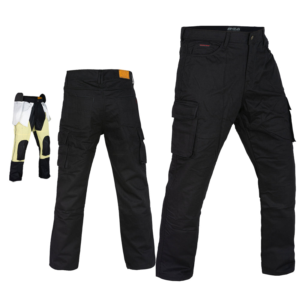 Bikers Gear Australia Robin Men Motorcycle Cargo Jeans Black