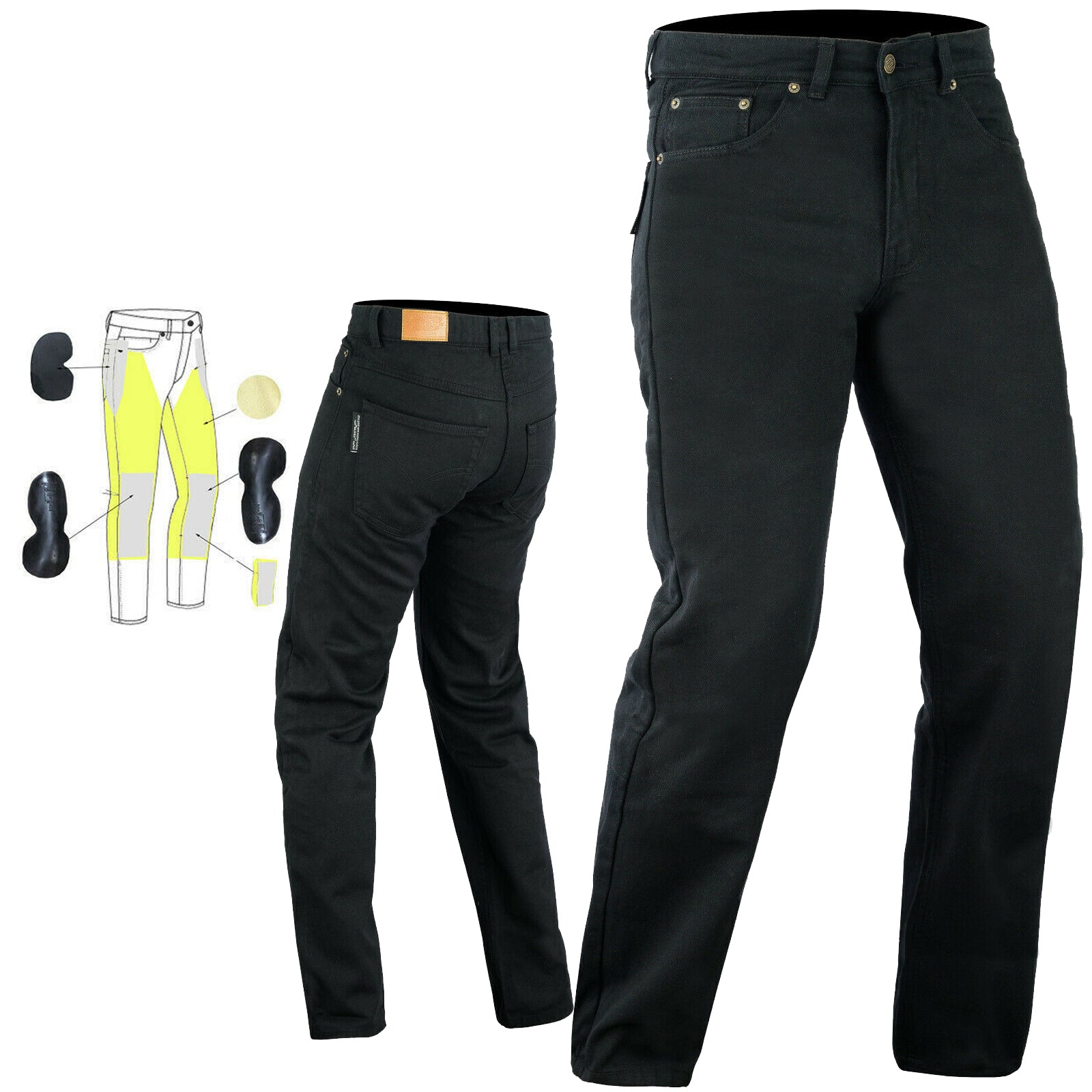 Bikers Gear Australia Forster Men Motorcycle Protective Jeans Black