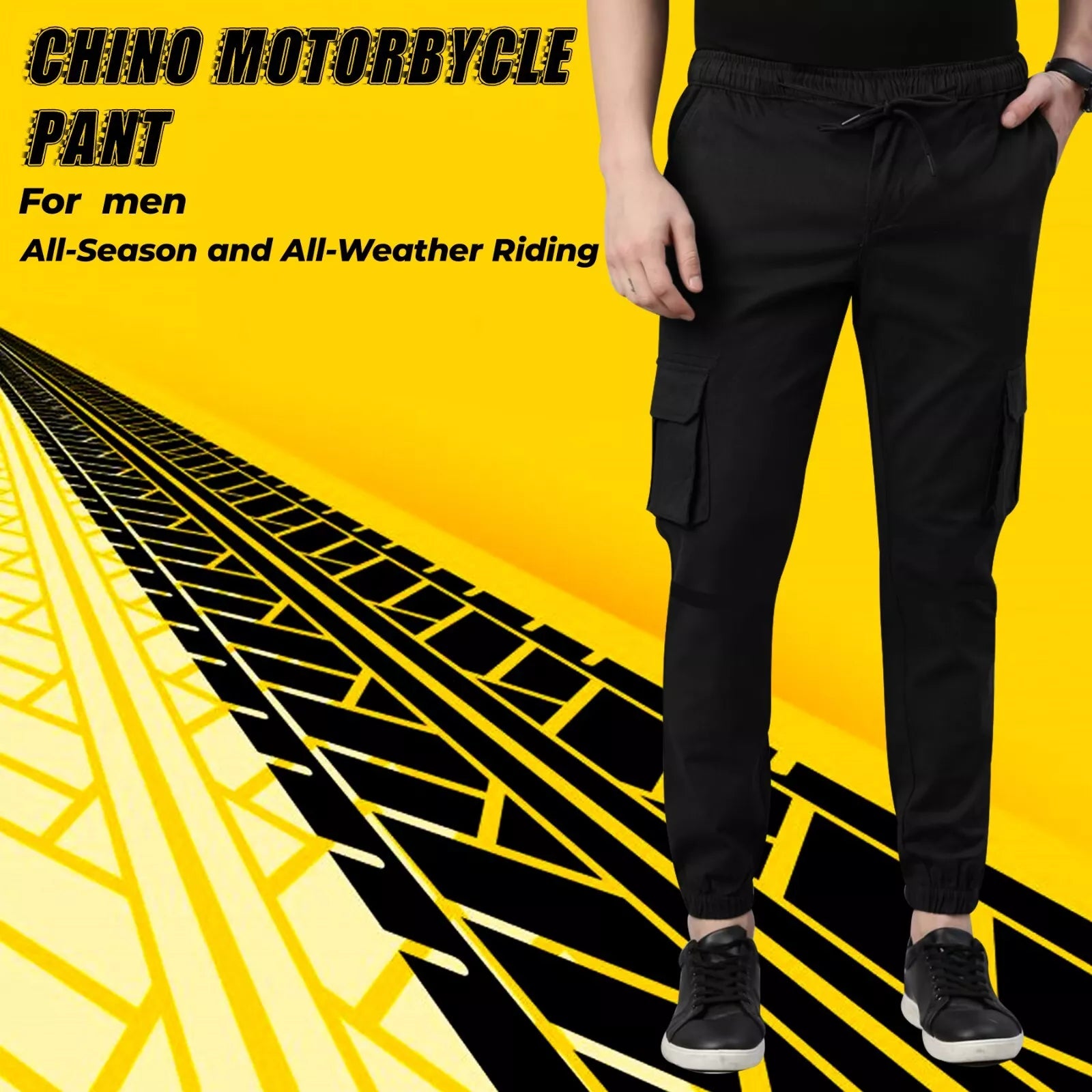 Bikers Gear Australia Charlie Men's Casual Stretch Motorcycle Cargo Kevlar Lined Pants