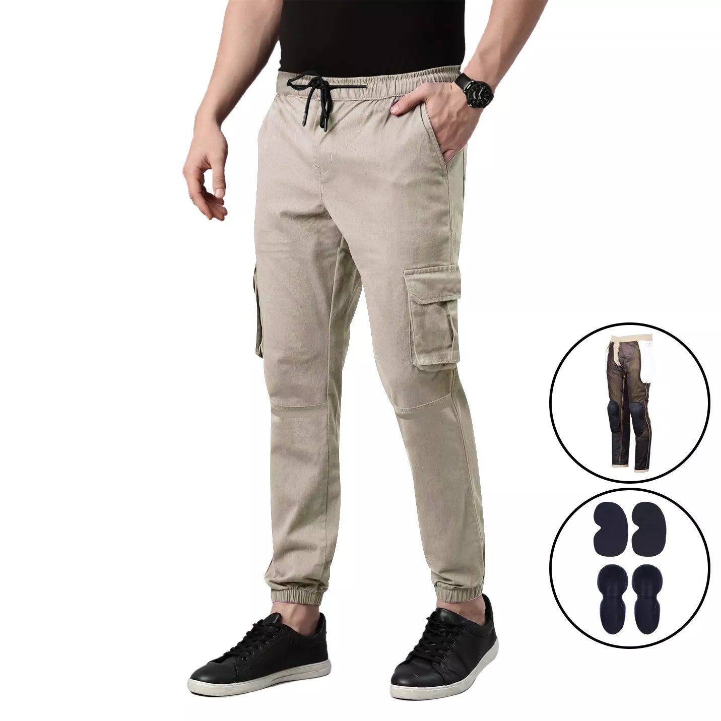 Bikers Gear Australia Charlie Men's Casual Stretch Motorcycle Cargo Kevlar Lined Pants