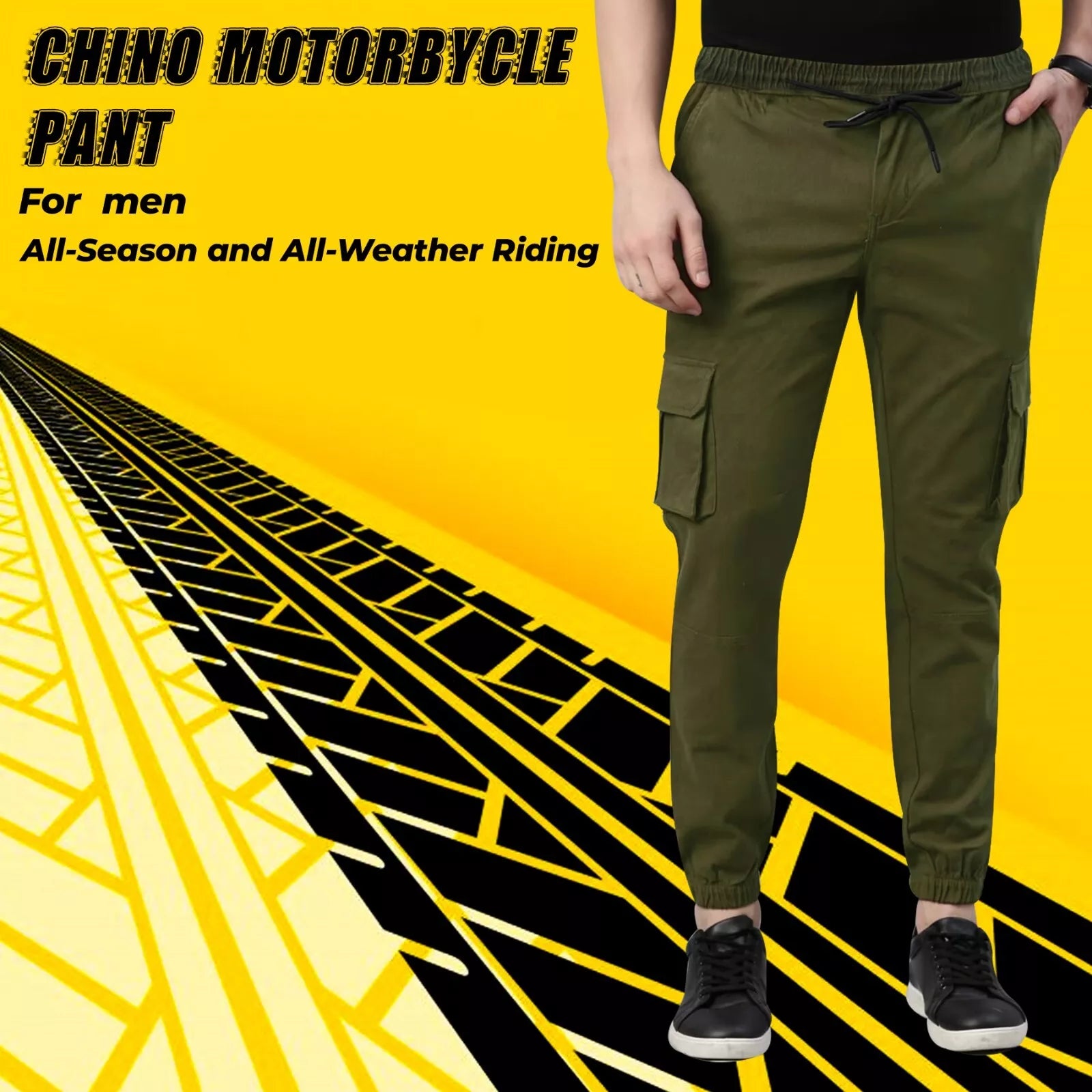 Bikers Gear Australia Charlie Men's Casual Stretch Motorcycle Cargo Kevlar Lined Pants