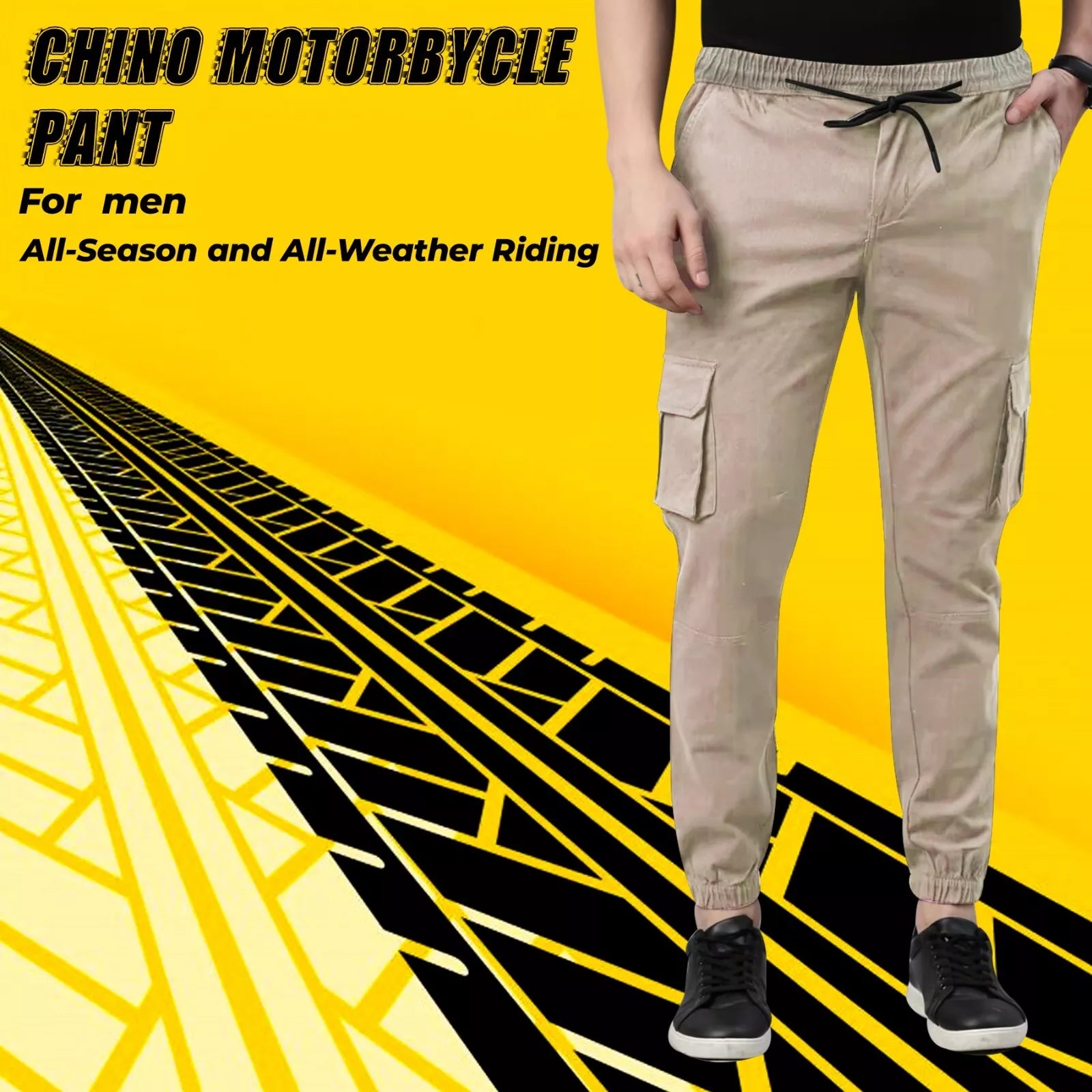 Bikers Gear Australia Charlie Men's Casual Stretch Motorcycle Cargo Kevlar Lined Pants