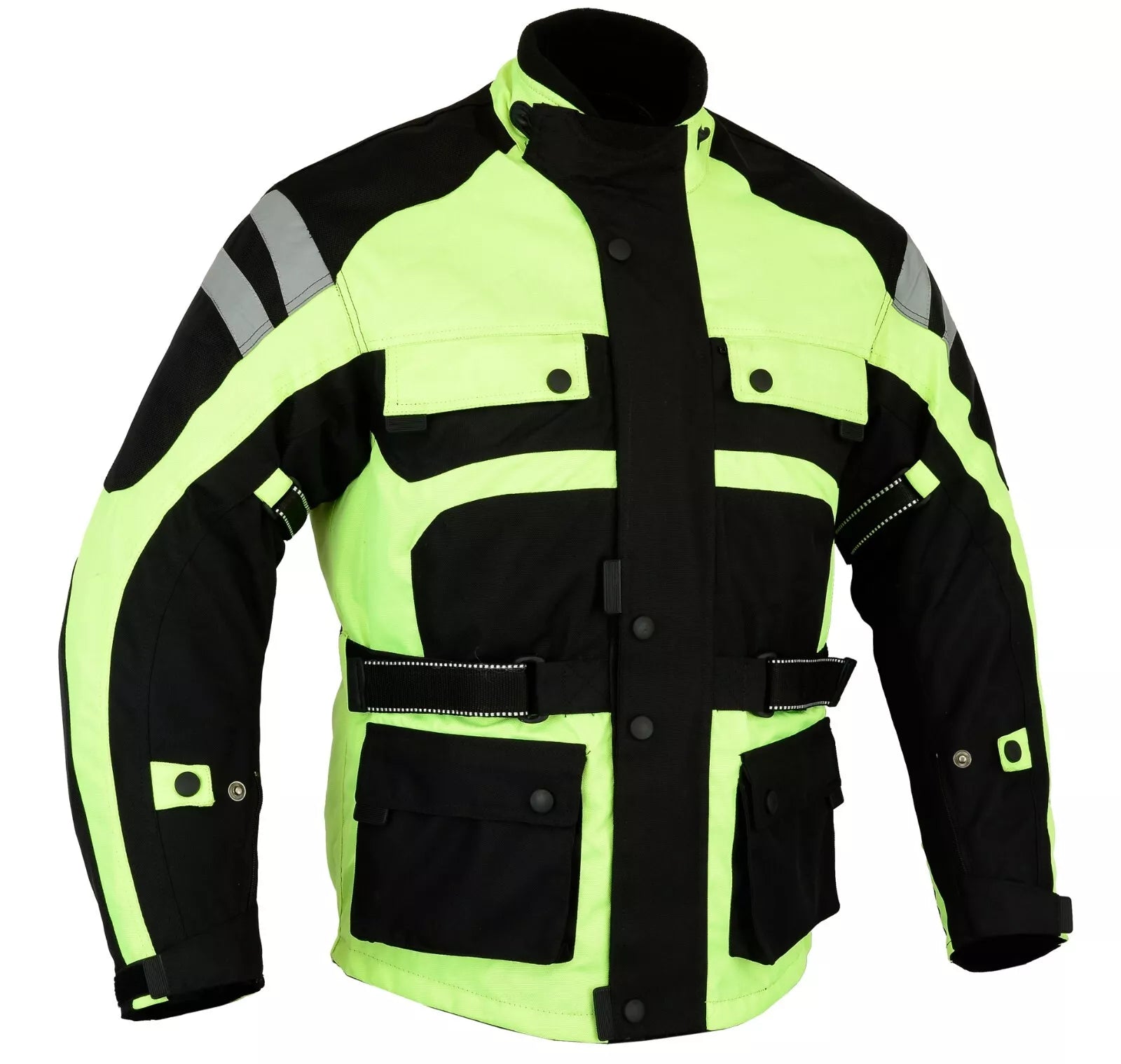 Bikers Gear Australia Motorcycle HiViz Waterproof Cordura Jacket CE