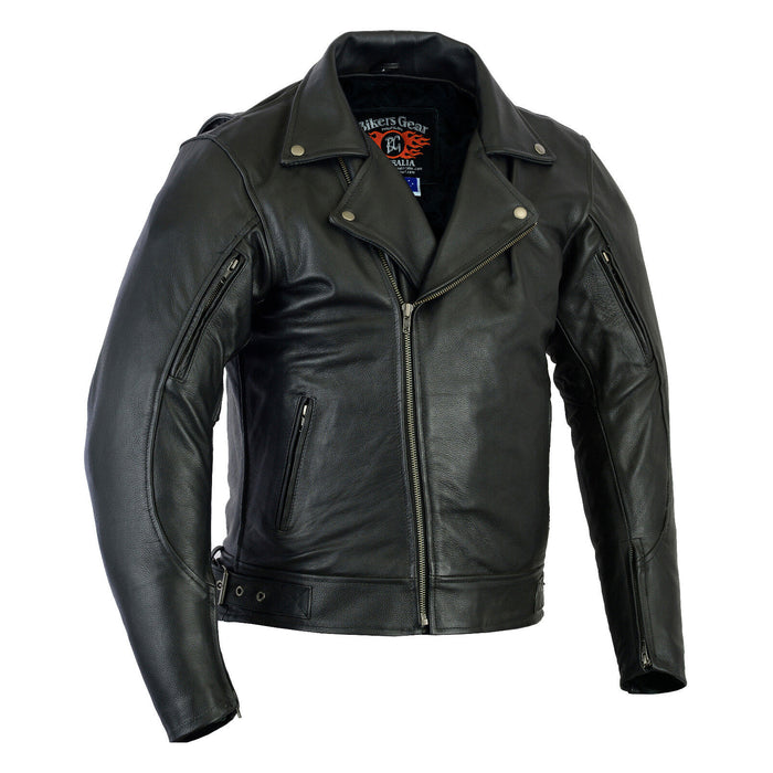 Bikers Gear Australia Brando No Buckle Motorcycle Leather Jacket
